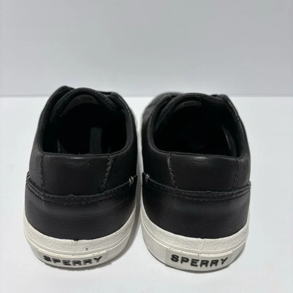 Sperry Men’s Striper Leather Sneakers Black, Size 4.5 M